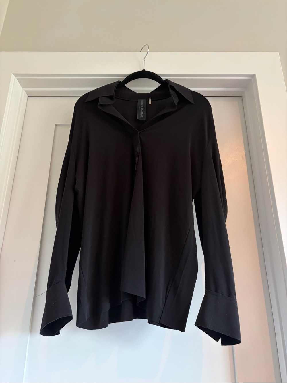Norma Kamali Black Draped Blouse